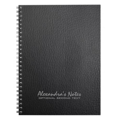 Monogram Black Leather Texture Look Notebook