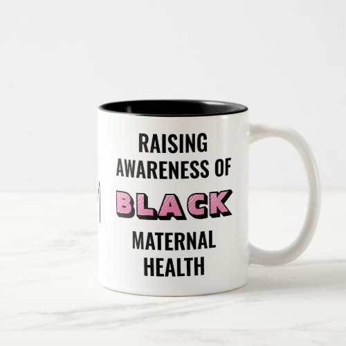 Monogram Black Maternal Health Awareness Two_Tone Coffee Mug