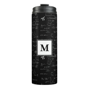 Monogram Black Math Geometry Algebra Thermal Tumbler