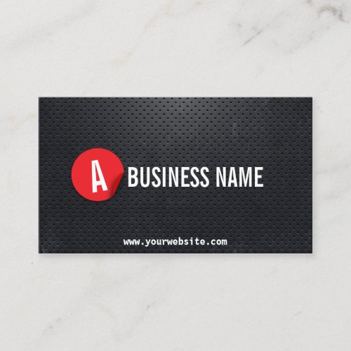 Monogram Black Metal Red Label Mechanic Business Card