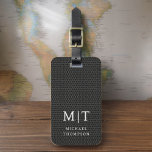 Monogram Black Metallic Elegant Pattern Luggage Tag<br><div class="desc">Elevate your travel experience with our Classic Elegant Modern Minimalist Monogram Luggage Tag. This meticulously designed accessory seamlessly combines timeless elegance with contemporary minimalism, ensuring your luggage stands out with sophistication. Crafted with precision and attention to detail, this luggage tag is more than just a practical item; it's a personalized...</div>