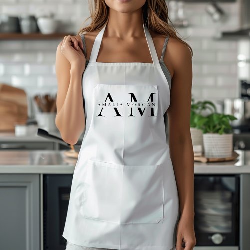 Monogram Black Minimal Apron