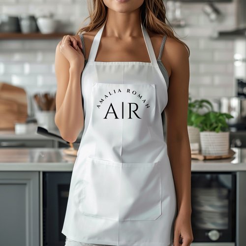 Monogram Black Minimal Apron