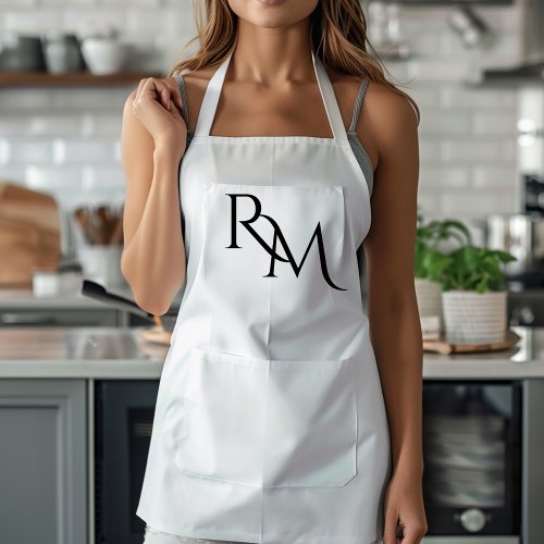 Monogram Black Minimal Apron