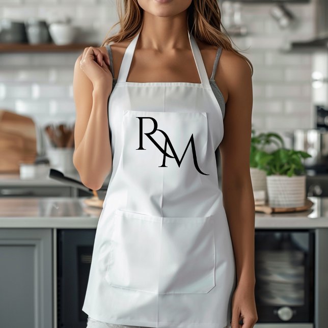Monogram Black Minimal Apron (Creator Uploaded)