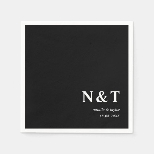 Monogram black napkins