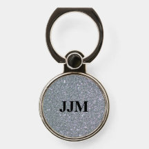 Monogram Black on Faux Silver Glitter
