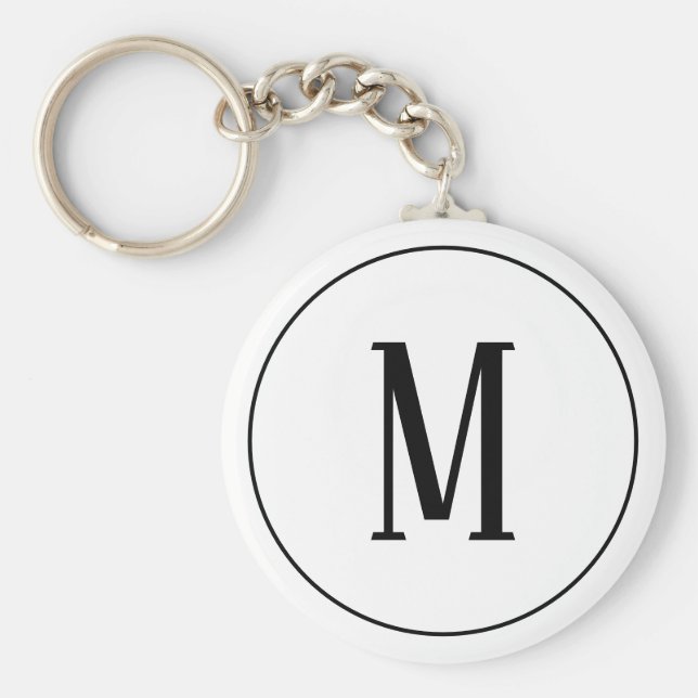 Monogram Black on White Keychain (Front)