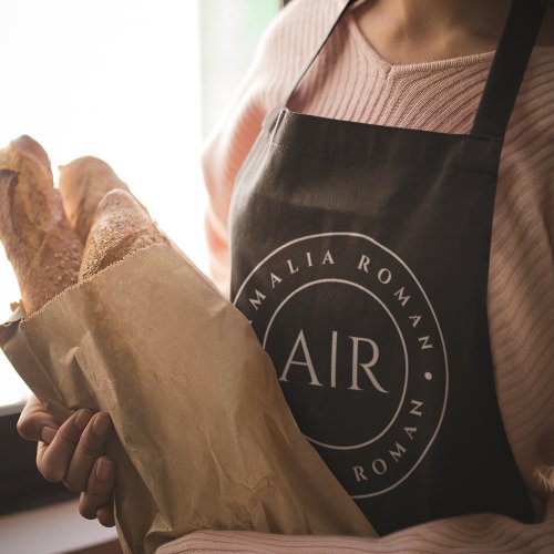 Monogram Black Personalized Apron