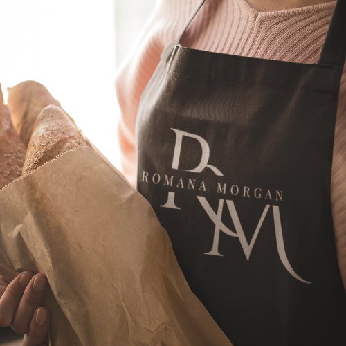 Monogram Black Personalized Apron