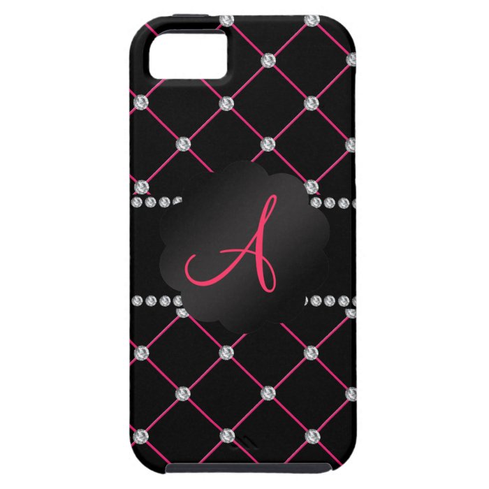 Monogram Black pink diamonds iPhone 5 Covers