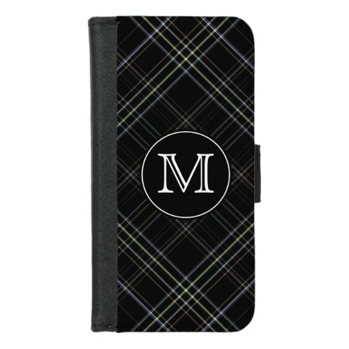 Monogram Black Plaid iPhone 87 Wallet Case