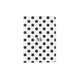 Monogram Black Polka Dots Chic Passport Holder