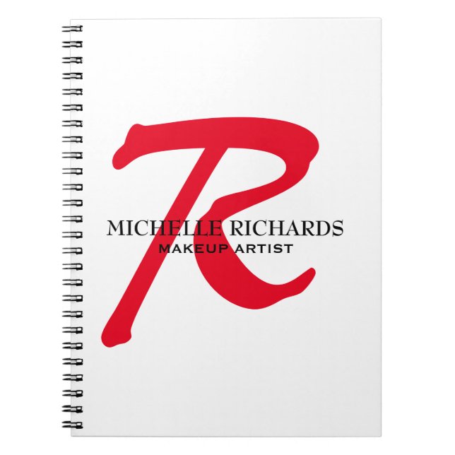 Monogram Black & Red Makeup Artist Notebook (Front)