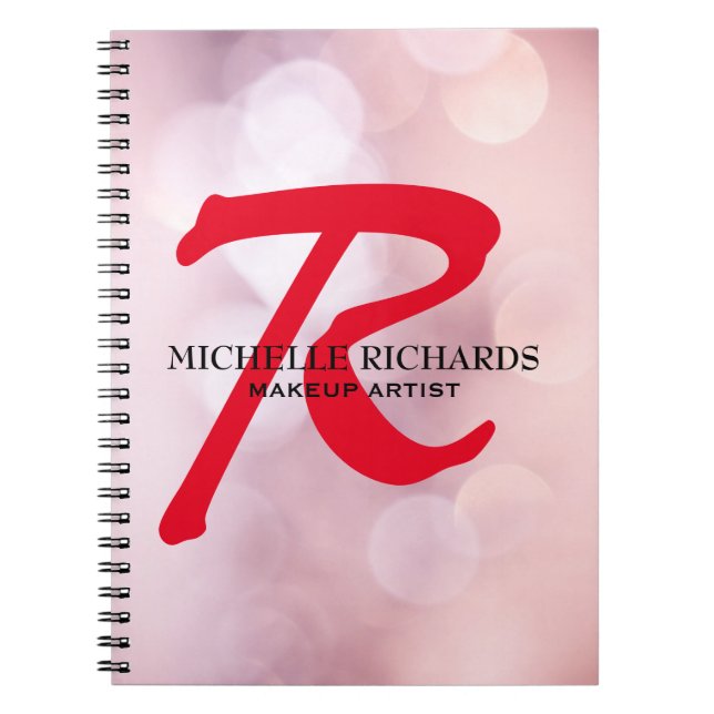 Monogram Black & Red Makeup Artist Notebook (Front)