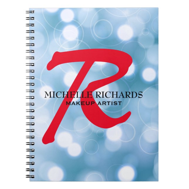 Monogram Black & Red Makeup Artist Notebook (Front)