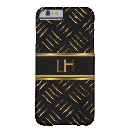 Monogram Black Rust Gold Brown Look Barely There iPhone 6 Case