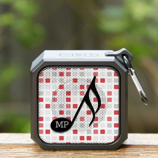 Monogram Black Semi Quaver Red Gray Mosaic Bluetooth Speaker