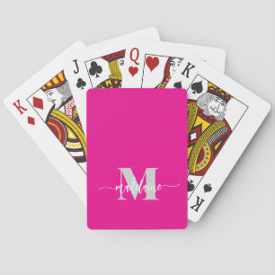 Monogram Black Silver White Personal Poker Cards