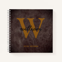 Monogram black tan script name burgundy leather