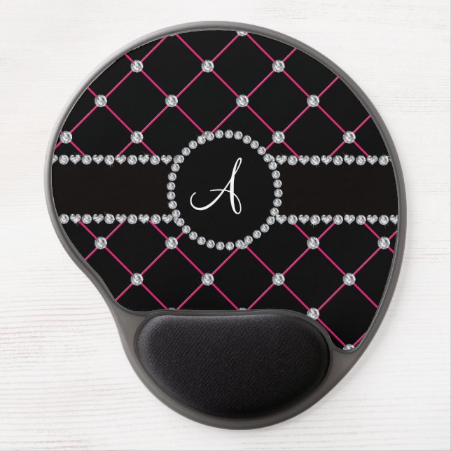 Monogram black tuft diamonds gel mouse pad (Front)