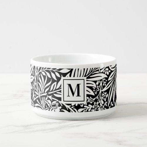 Monogram Black Vintage Floral Bowl