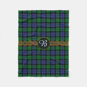 Monogram Black Watch Military Tartan Fleece Blanket
