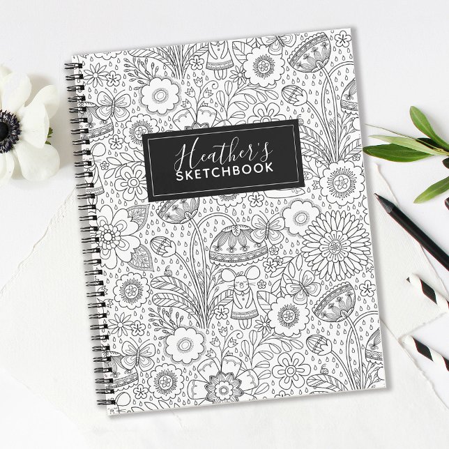 Monogram Black White Artist Sketchbook Notebook (Creator Uploaded)