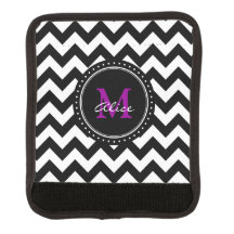 Monogram | Black White Chevron Pattern
