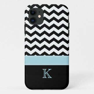 Monogram Black White Chevron Zigzag iPhone 5 Case