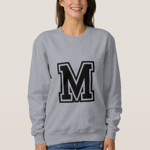 Monogram Black White College Initial M Sweatshirt