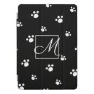 Monogram | Black & White Cute Puppy Dog Paw Print iPad Pro Cover Monogram | Black & White Cute Puppy Dog Paw Print iPad Pro Cover