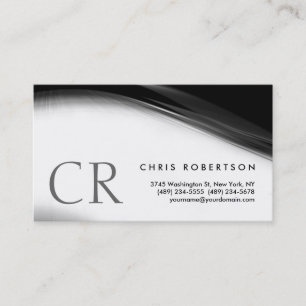 Monogram Black White Grey Pattern Business Card