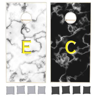 Monogram Black & White Marble design - 