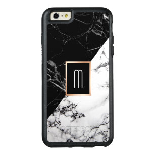 Monogram Black White Marble Texture Fashion Look OtterBox iPhone 6/6s Plus Case