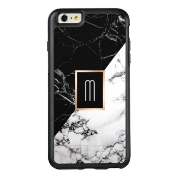 Monogram Black White Marble Texture Fashion Look Otterbox Iphone 6/6s Plus Case by CityHunter at Zazzle