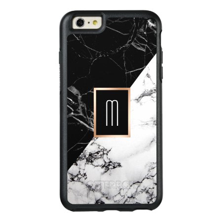 Monogram Black White Marble Texture Fashion Look Otterbox Iphone 6/6s 