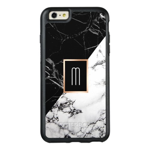 Monogram Black White Marble Texture Fashion Look OtterBox iPhone 66s Plus Case