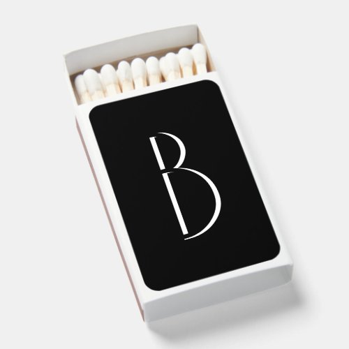 Monogram Black White Minimal Modern Typography Matchboxes