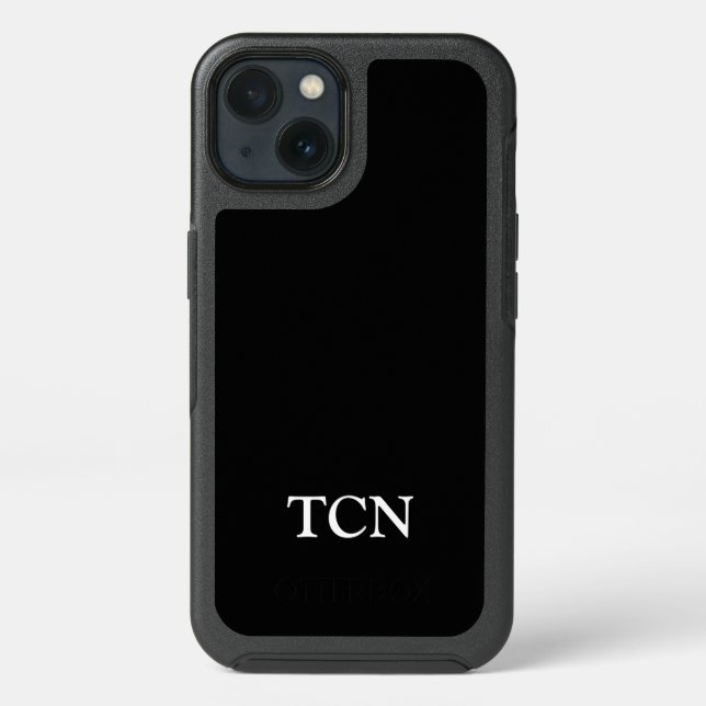 Monogram Black White Minimalist Modern Otterbox Otterbox iPhone Case (Back)