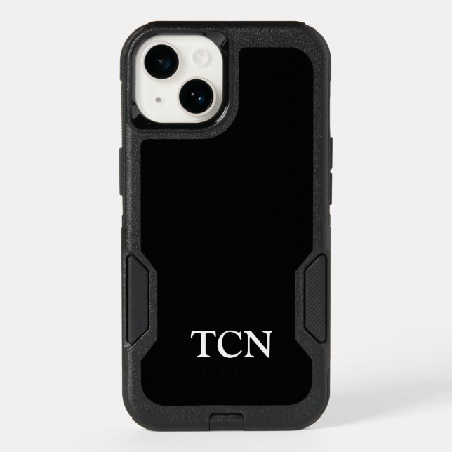 Monogram Black White Minimalist Modern Otterbox Otterbox iPhone Case (Back)