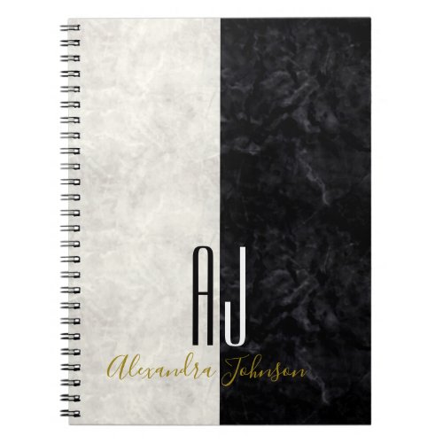 Monogram Black White Notebook