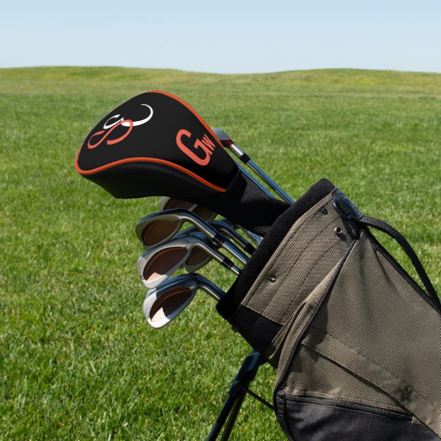 Monogram Black White Orange Gw Golf Head Cover (In Situ)