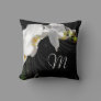 Monogram Black/White Orchid Throw Pillow