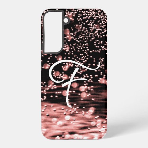 Monogram Black White Peach Elegant Water Bubbles Samsung Galaxy S22 Case