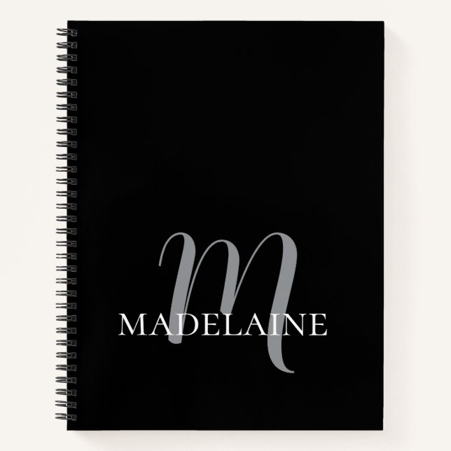 Monogram Black White Personal Notebook (Front)
