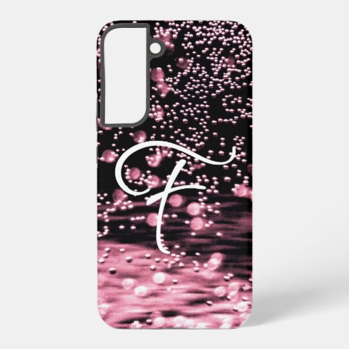 Monogram Black White Pink Elegant Water Bubbles Samsung Galaxy S22 Case