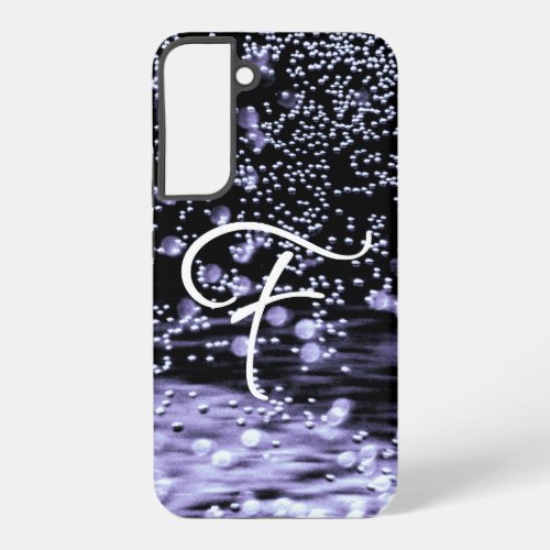 Monogram Black White Purple Elegant Water Bubbles Samsung Galaxy S22 Case