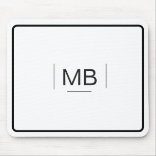 Monogram Black White Simple Professional Mouse Pad
