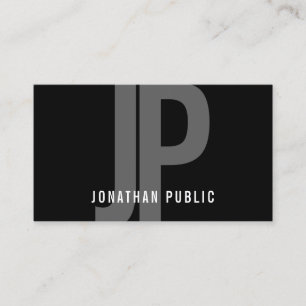 Monogram Black White Simple Template Professional Business Card